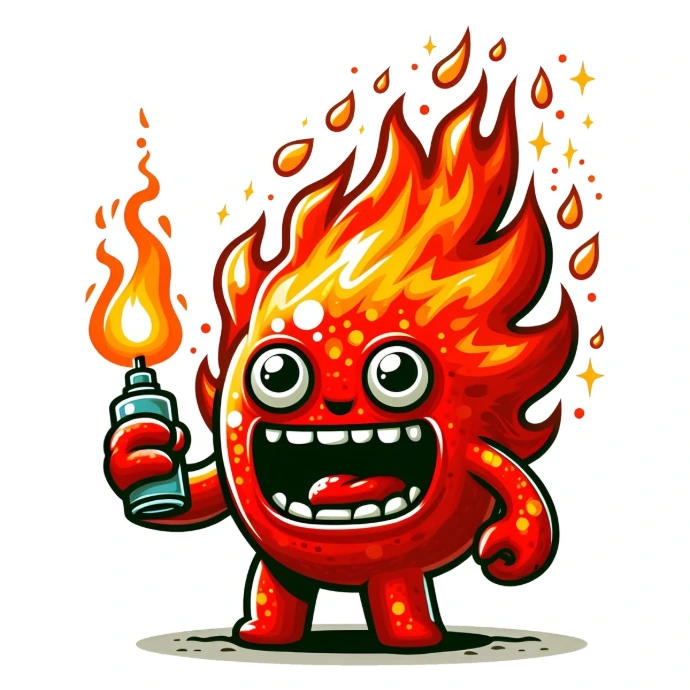 Flame mascot character design