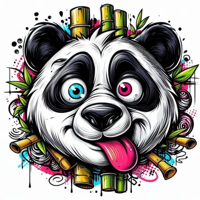 Graffiti panda illustration design